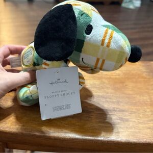 Hallmark Beagle Scout Snoopy Plush - Green and Yellow Plaid